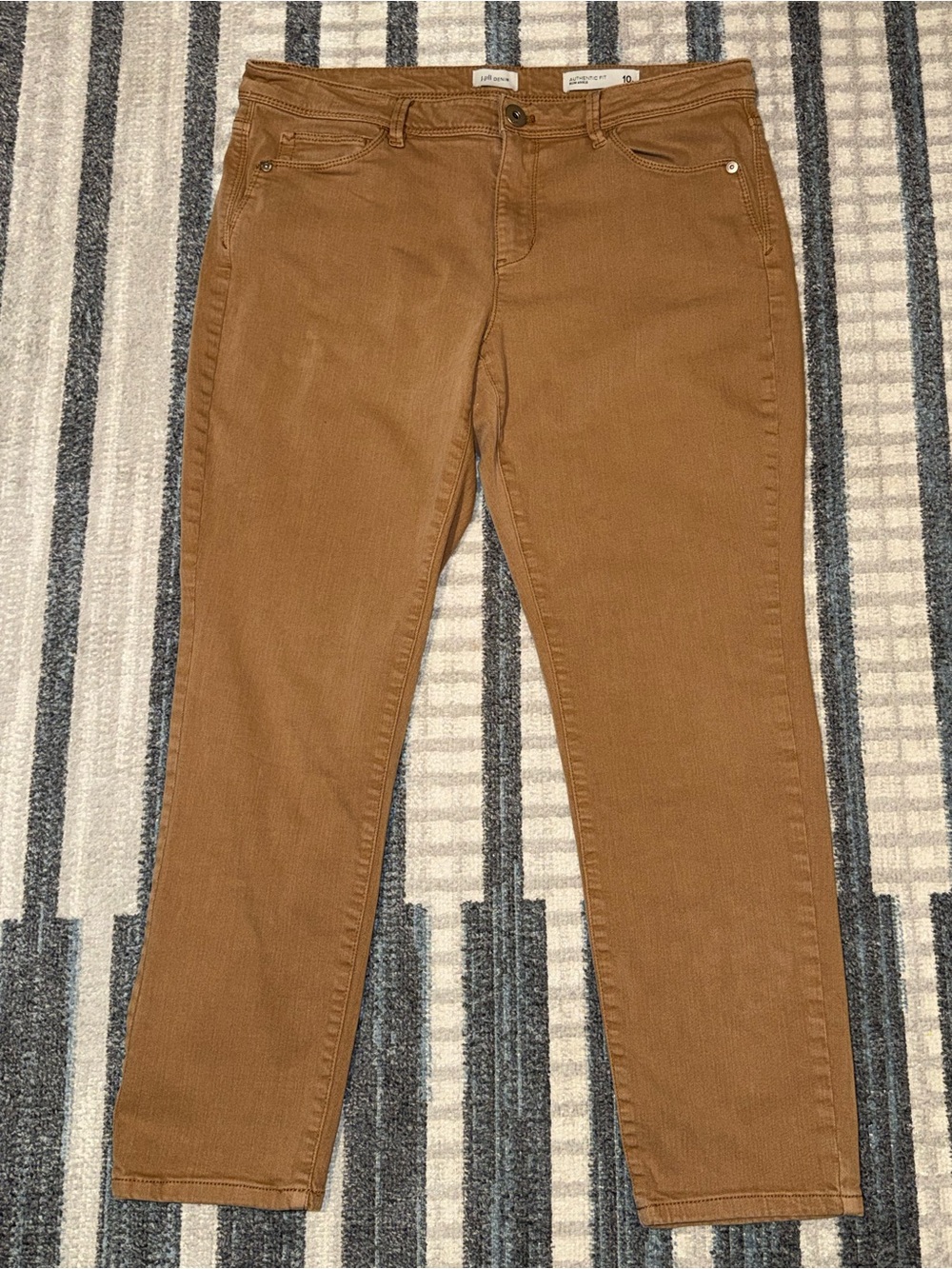 J.Jill Denim Women’s Authentic Fit Slim Ankle Jeans in Camel Brown, Size 10P